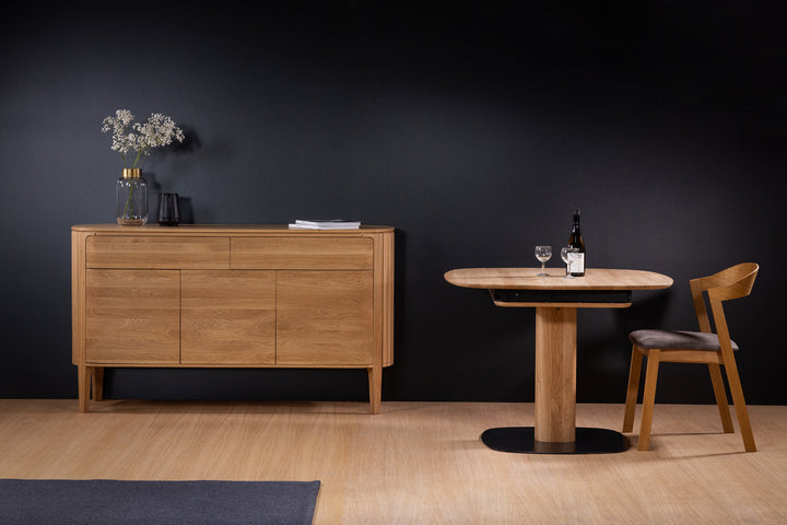 Table de salle à manger fixe en bois massif LUNA | KARPIS