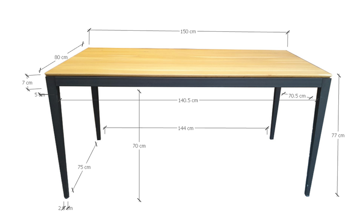 VESKOR Table à manger en bois massif chêne MADRID Meubles nordiques modernes mesures