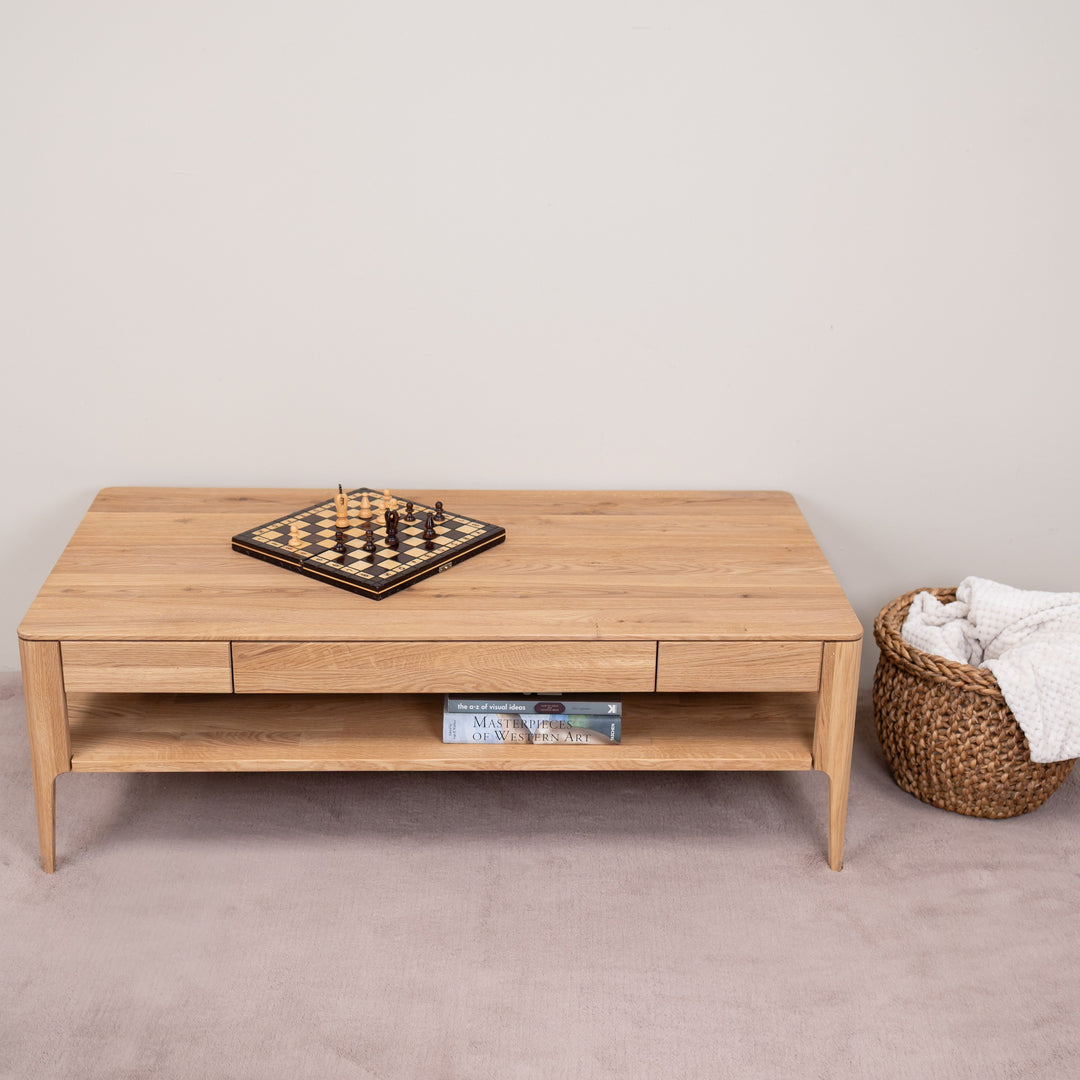 Table basse en chêne massif Narvik, 120х60х40 cm. | VESKOR