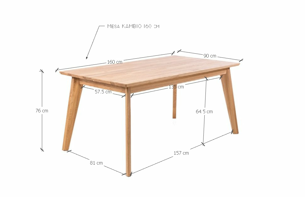 VESKOR Table en hêtre massif Kambio Meubles modernes nordiques