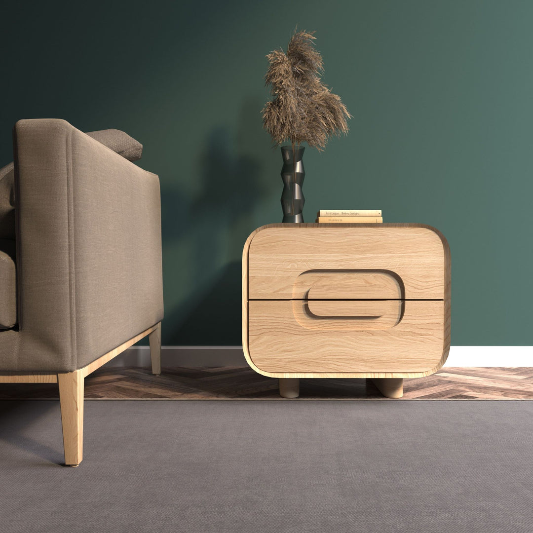 VESKOR Table de chevet Deo bois de chêne massif meuble nordique moderne