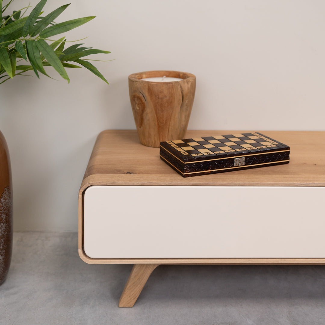 Meuble TV en bois massif OSLO 1, 120x45x36,5 cm. | VESKOR