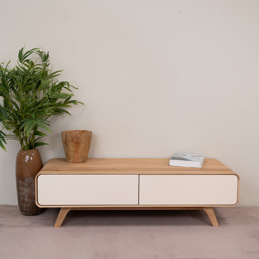 Meuble TV en bois massif OSLO 1, 120x45x36,5 cm. | VESKOR