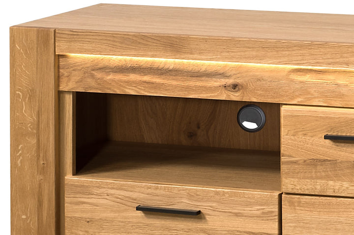 Meuble TV en chêne VELVET 25, 161x42x58 cm. | VESKOR