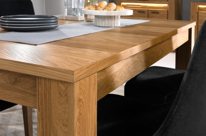 Table de salle à manger à rallonge en bois de chêne VELVET 40, 160-250x90x78 cm | VESKOR