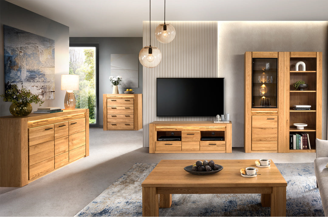 Meuble TV en chêne VELVET 25, 161x42x58 cm. | VESKOR