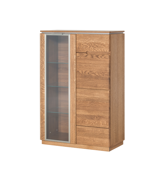 VESKOR Meuble en bois de chêne du Monténégro, vitrine, buffet, commode, table de salle à manger, table basse, moderne, élégant, design nordique