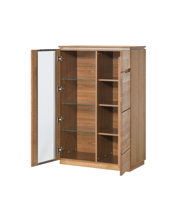 VESKOR Meuble en bois de chêne du Monténégro, vitrine, buffet, commode, table de salle à manger, table basse, moderne, élégant, design nordique